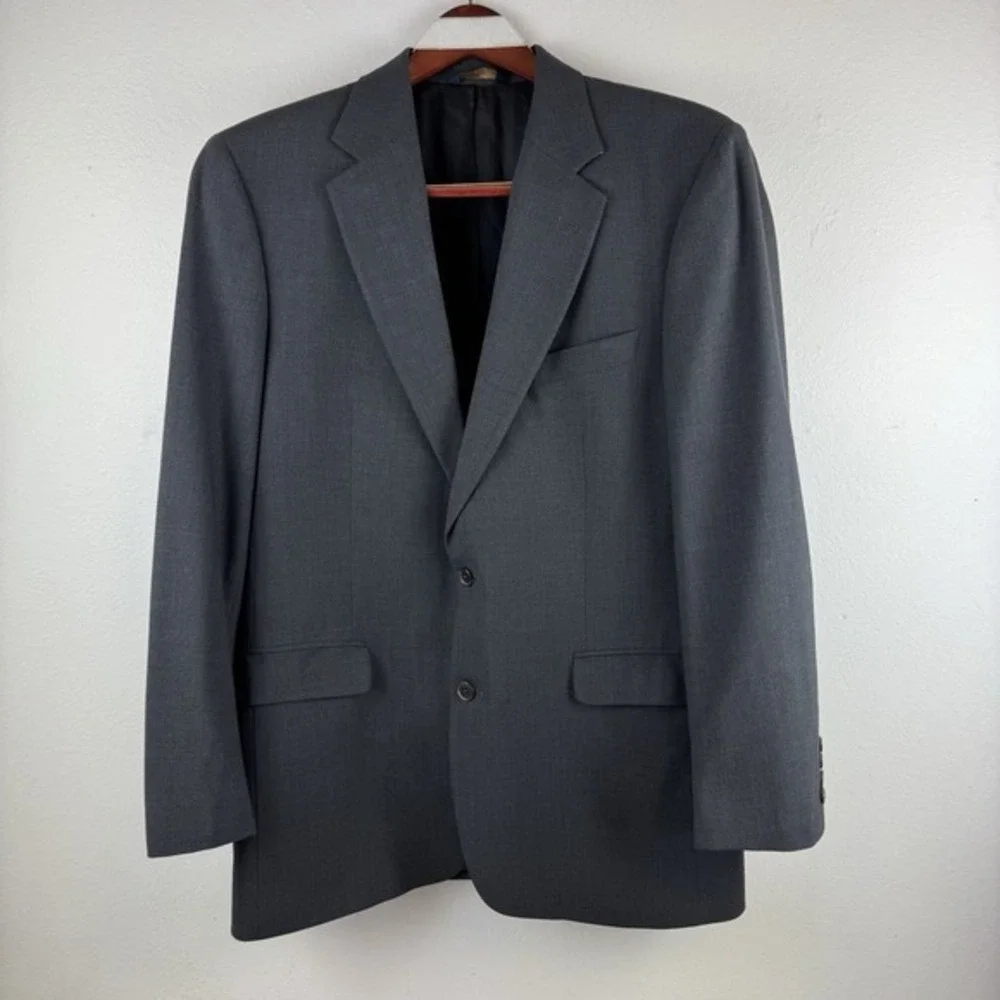 BROOKS BROTHERS 346 Stretch Mens Wool Blazer Coat Jacket Grey/Gray -‎ 41L